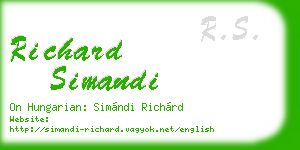 richard simandi business card